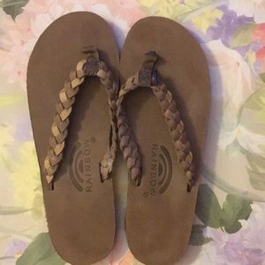 NWOT RAINBOW 🌈 Double Braided Strap Flip Flops